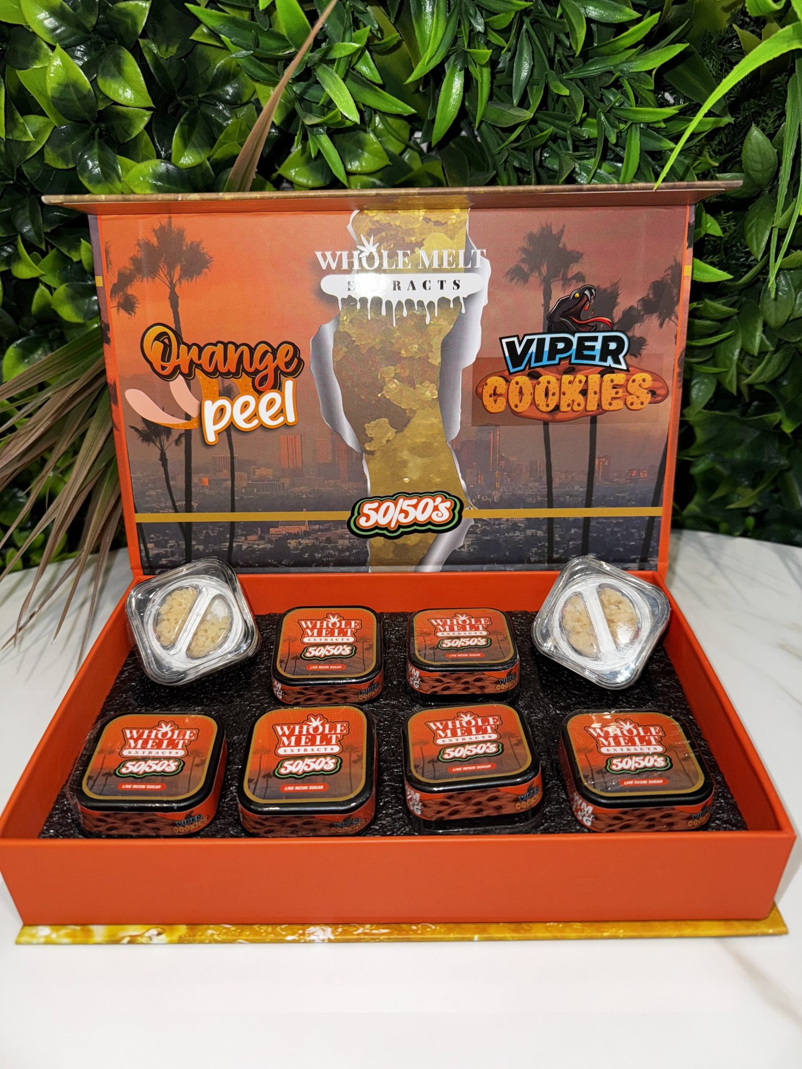 Whole Melt 50/50’s Resin Box: Orange Peel x Viper Cookies - Whole Melt Extract Official - Premium Carts & Concentrates Whole Melt 50/50’s Resin Box: Orange Peel x Viper Cookies - Whole Melt Extract Official - Premium Carts & Concentrates