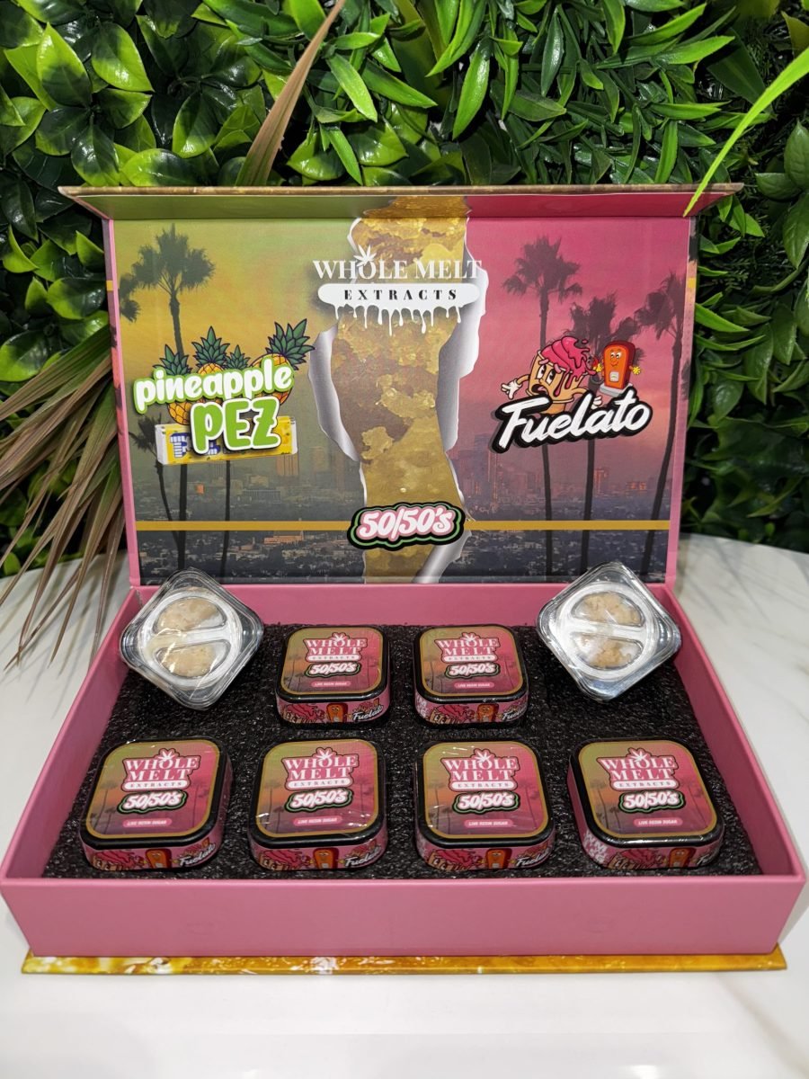 Whole Melt 50/50’s Resin Box: Pineapple Pez x Fuelato - Whole Melt Extract Official - Premium Carts & Concentrates Whole Melt 50/50’s Resin Box: Pineapple Pez x Fuelato - Whole Melt Extract Official - Premium Carts & Concentrates